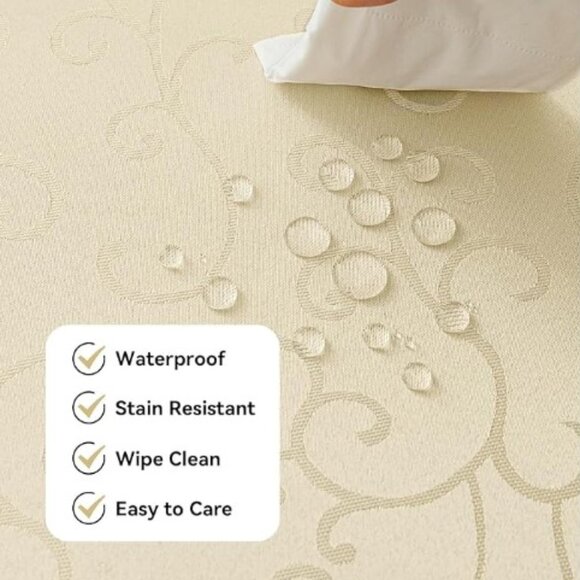 Disney Wedding Princess Swirl Premium Jacquard Rectangle Tablecloth - Picture 2 of 11